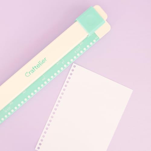 Craftelier - Manuelles Bindegerät mit 30 Löchern – Locher mit 6 Ringen in Schwarzweißtönen – Locht bis zu 5 Blatt – kompatibel mit den Größen A4, A5, A6, A7 – für Notizbücher und Scrapbooking