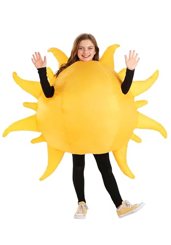 Fun Costumes Inflatable Sun Costume for Kids Yellow Star Outfit Funny Daystar Halloween Attire Sol Cosplay - Standard
