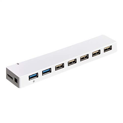 Amazon Basics Usb 3.0 7-Port Hub With Ac Adapter, White #TOP4