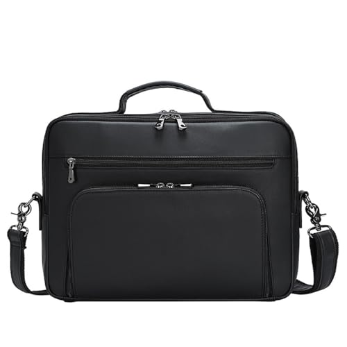 PTEXTU Leather Briefcase for Men, Business Travel Messenger Bag