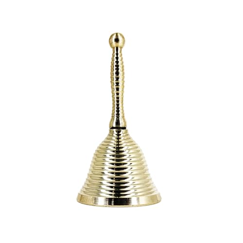 Image of Craftvatika Brass Pooja Bell Ghanti for Mandir - Handbell for Puja Room, Home and Temple Prayer Bell Ghanti for Decoration (3.9 X 1.9 Inch)