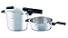 Produktbild Fissler vitaquick / Induktions-Schnellkochtopf-Set, 2-teilig, (6l & 2,5l - Ø 22 cm) Edelstahl-Dampfkochtopf & Schnell-Bratpfanne, 2 Garstufen, stapelbar, mit Einsatz alle Herdarten