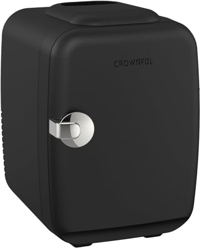 CROWNFUL Mini Fridge, 4 Liter 6 Can Portable...