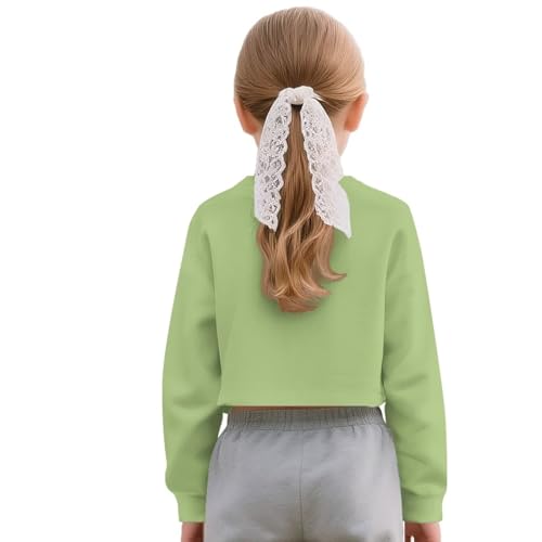 Crop Tops for Girls Novelty Fall Sweatshirts Kids Long Sleeve Tee Shirt School Clothes 5-14Y4