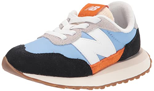 Image of New Balance Kids 237 Bungee Sneaker, BLACK /TEAM CAROLINA, 3 W Little Kid (4-8 Years)