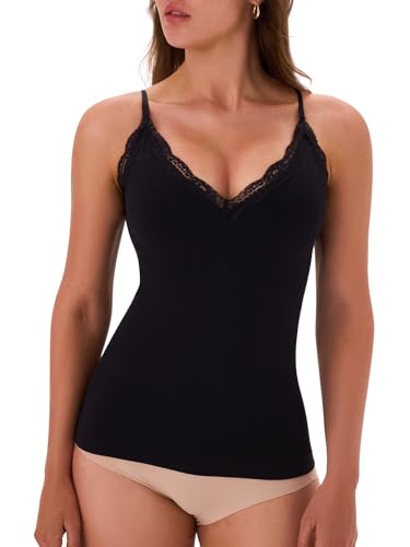 Image of EUYZOU Womens Tummy Control Shapewear Tank Tops Seamless V-Neck Compression Tank Tops Body Shaper Camisole