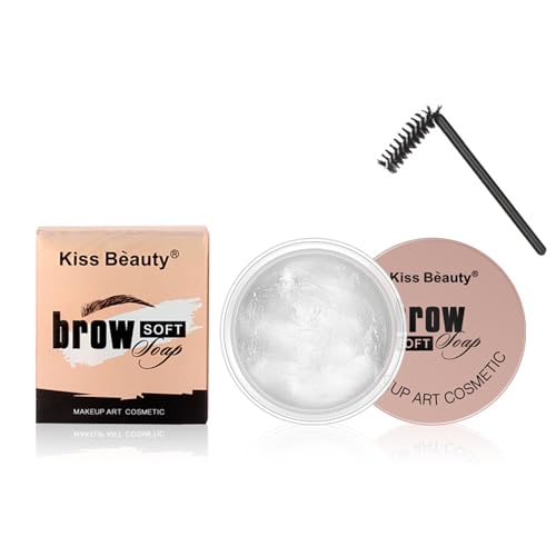 Eyebrow Styling Gel, Eyebrow Wax kit Brow Shaping Wax for Brow Lamination Effect Three-dimensional Eyebrow Soap,Waterproof Quick Drying Eyebrow Makeup (0.53 Ounce (Pack of 2)) Clear)