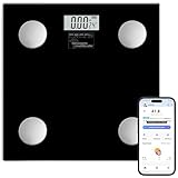 newgen medicals Personen-Waage: 17in1-Körperanalysewaage aus Glas, BT, App für iOS & Android, 180 kg (Personal-Waage, Google)