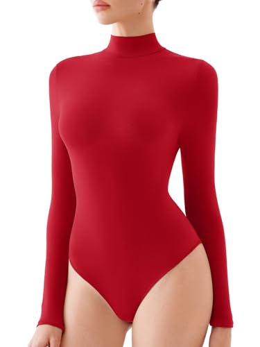 Red Stretch Cashmere Blend Bodysuit