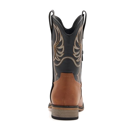 Vodvob Kids Western Cowboy Boots For Boys Girls Square Toe Cowgirl Boots Mid Calf Riding Shoes With Zipper  thumb #4