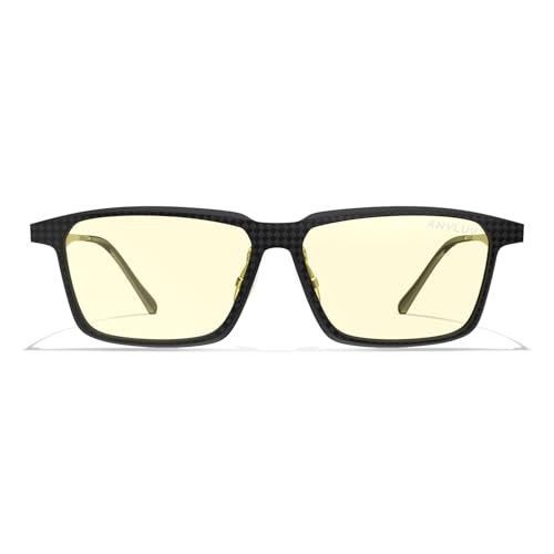 Image of ANYLUV Blue Light Glasses Men, Stylish Square Carbon Fiber Eyewear, Anti Eyestrain, Lightweight Mens Computer Gaming Glasses