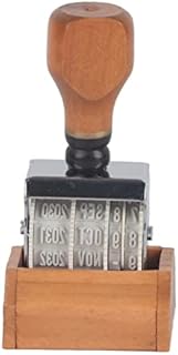 Wooden Handle & Base Roller Date Stamp, Rubber Stamp for DIY Craft Card Making Planner Scrapbooking