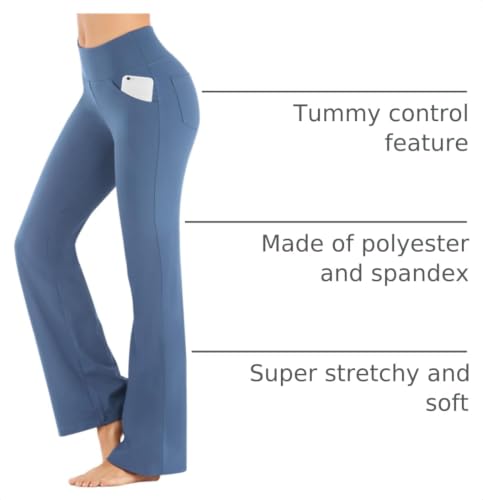 Image of Yoga Pants Women High Waist Workout Bootcut Flare Leggings with Pockets