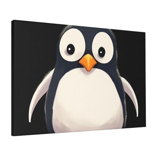 Impression sur toile pingouin haute definition pour decoration murale epuree 40x61 cm