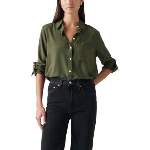 Levi's Women's Plus Size Darlene Utility Shirt, (New) Deep Depths