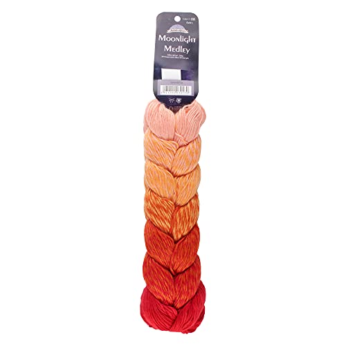 JubileeYarn Moonlight Medley Yarn - Ombre DK Weight Merino Wool/Acrylic - 200g/Hank - Aries - 1 Skein, 08 Aries, 1 Hank