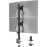 BONTEC Support Écran PC Double Bras Articulé VESA 75x75mm/100x100mm pour Moniteurs 13-34 Pouces, Inclinaison 15°, Rotation 360°, Charge 10kg, Montage Facile, Télétravail et Gaming, Gestion des Câbles