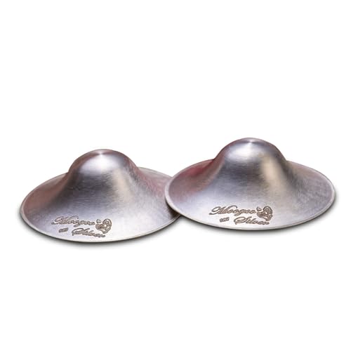 Image of Moogco The Original Silver Nursing Cups - Nipple Shields for Nursing Newborn - Breastfeeding Essentials - Newborn Essentials Must Haves - Nipple Covers Breastfeeding - 925 Silver (X-Large)