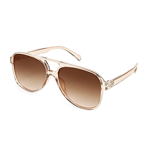 Image of FEISEDY Vintage Retro 70s Plastic Aviator Sunglasses Women Men Classic Large Squared Frame B2751
