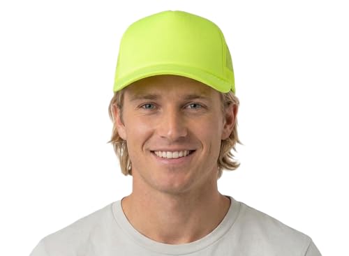 Image of NYFASHION101 Plain Mesh Trucker Hat - Breathable 6-Panel Daily Snapback Cap, Customizable Ideal for DIY Embroidery & Patches