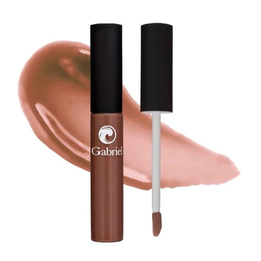 Gabriel Cosmetics Lip Gloss, Natural Lipgloss, Paraben Free, Vegan, Gluten-free,Cruelty-free, Non GMO, High performance and long lasting, Infused with Jojoba Seed Oil and Aloe, 27 fl oz. (Caramel)