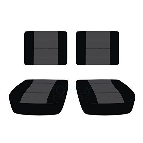 Totally Covers Compatible with 2004-2012 Chevy Colorado/GMC Canyon Two-Tone Truck Jump Seat Covers: Black and Charcoal (21 Colors) Chevrolet Rear Back