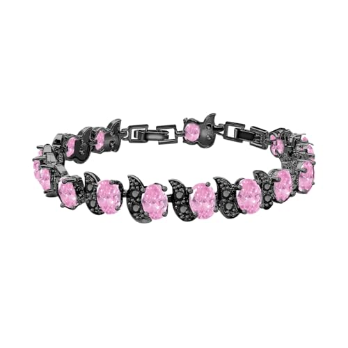 Image of LMXXVJ Fashion Tennis Bracelet Created Emerald White Gold Plated Charm Bracelet Gifts Jewelry for Women