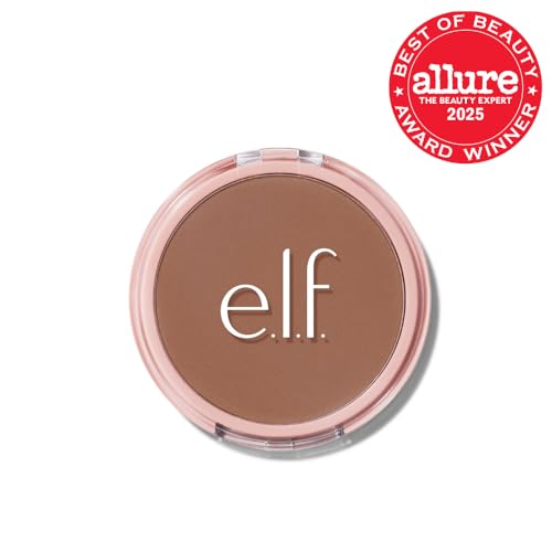 Image of e.l.f. Halo Glow Powder Filter, Pressed Finishing Powder, Buildable Coverage, Crease-Resistant, Blurs the Appearance of Pores, With Velour Puff and Mirror, Vegan & Cruelty-Free, Rich Warm