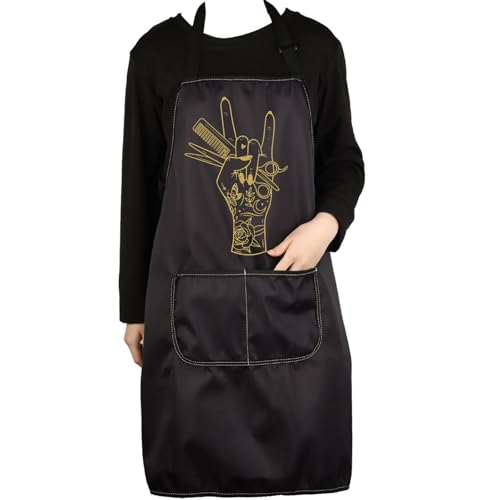 TOBGBE Hairdresser Apron With Pockets Hair Stylist Apron Hair Stylist Gifts Hair Cutting for Hairdresser Beauty Salon Gift (HS hand ap)