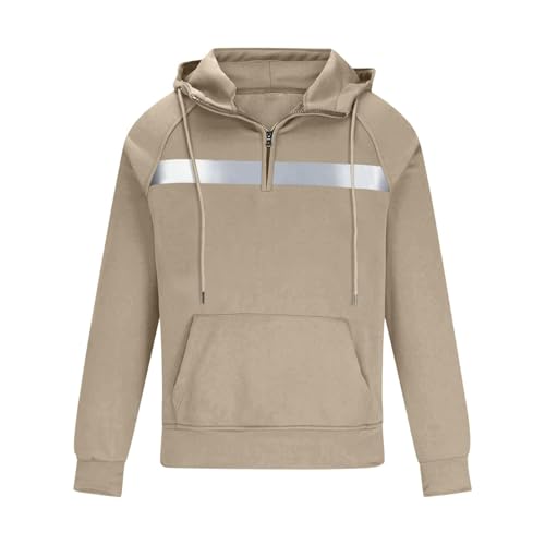 Ymosrh Men's Hoodies, Pullover Quarter Zip Long Sleeve Reflective Cargo Work Hooded Sweatshirts with Pockets, S-2XL3