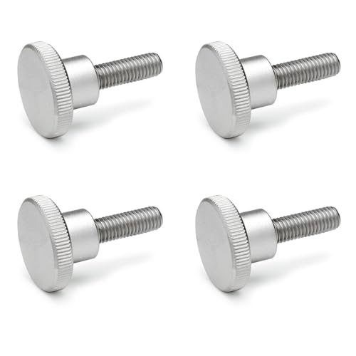 Ganter Normelemente High knurled screws, DIN 464-M2-10-NI, thread M2, thread length: 10 mm, stainless steel NI, pack of 4