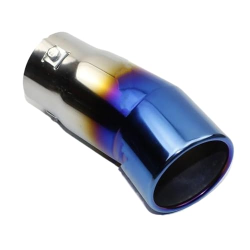 Tubo de escape universal para coche en acero inoxidable cromado y punta azul
