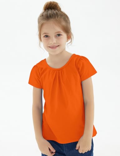 Image of Noomelfish Girls Criss Cross Back T-Shirts Short Puff Sleeve Tee Tops (5-12 Years)