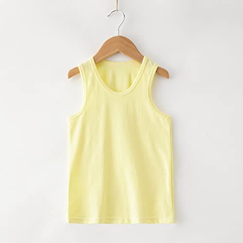 Babies, Toddlers, and Girls' Tank Top Racerback Crop Top Solid Sleeveless Sports Dance Top Dancewear Ballet Gymnastics Yellow