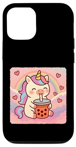 ユニコーン バブルティー 恋人 かわいい アニメ カワイイ レインボー スマホケース iPhone 12/12 Pro 用