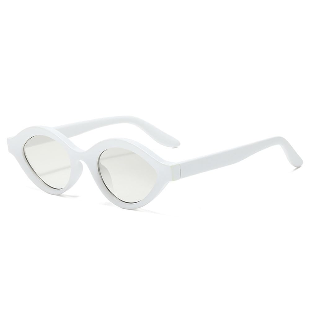 Retro małe kocie oko galaretki kolorowe okulary przeciwsłoneczne moda gradientowe UV400 mężczyźni punkowe owalne okulary przeciwsłoneczne