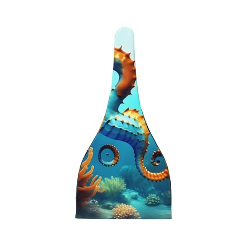 Newborn Baby Hat, Seabed Coral Seahorse Print Soft Top Knot Beanie Cap, Cute Baby Headwear for 0-6 Months2