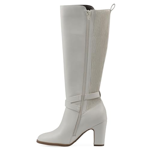 WHITE MOUNTAIN Women's Teals Block Heeled Dress Tailored Tall Shaft Boot4