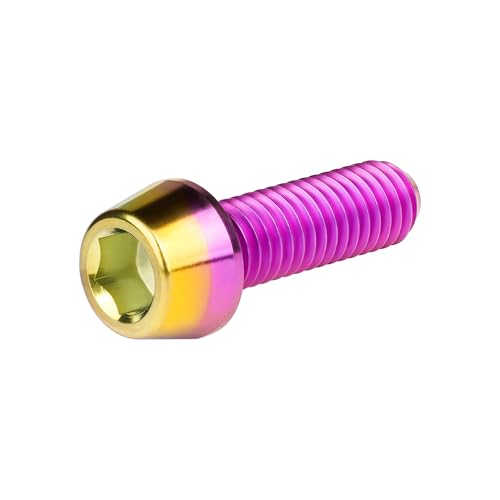 Image of Titanium Ti Bolt M5x9 16 18 20 25 30 35 40 45 50 55 60mm Tapered Head Screws Pack of 4 (M5x16mm, Purple Gold)