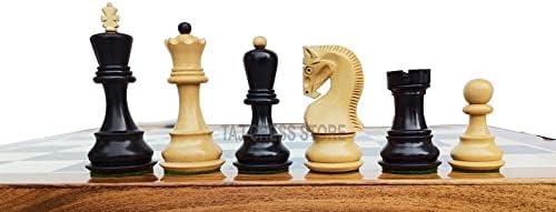 Combo Chess Set-3.5" Zagreb Chess Pieces with 17" Ebony Chess Board- Taj Chess Store
