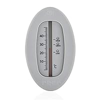 Reer Baby-Thermometer für die Badewanne mit süßem Unterwasserwelt-Motiv, kindersicheres Bade-Thermometer - Grau