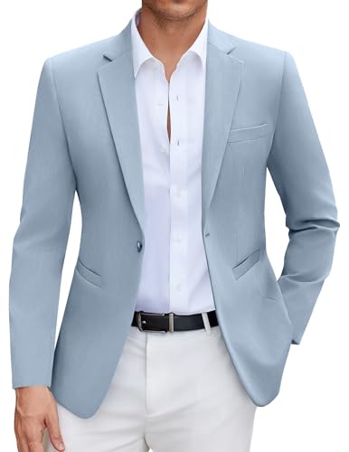 Image of COOFANDY Mens Casual Blazer Slim Fit Suit Jacket One Button Sport Coats | Lightweight Blazer,Real Welt Pocket,Business Casual Wear,Wedding,Prom,Date,Party