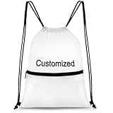 CHdoomuu Sacos de cordão personalizados com logotipo, sacos de apertar com cordão, mochila personalizada com cordão, Multicolorido1, Personalizado