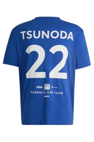 HUGO Men's Tsunoda F1 2024 Racing Bull Fan Tshirt2
