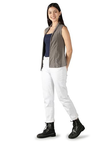 Image of NIMBLE Women's Open Front Sleeveless Cotton Short Shrugs | Modern Fashionable Cardigan for Casual & Formal Wear | Comfortable & Stylish Outerwear For Party