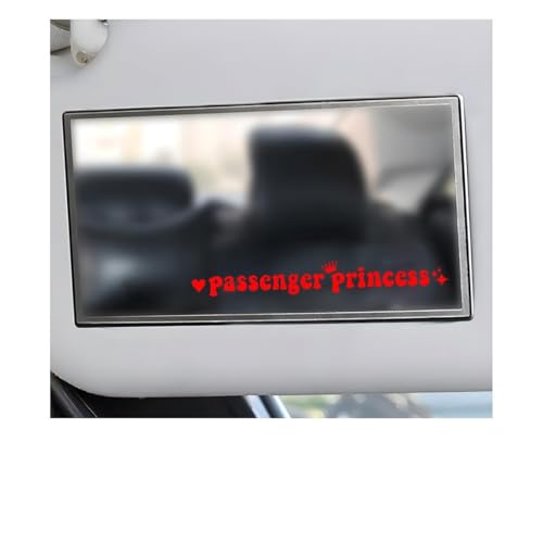 Image of Yourkar 2PCS Passenger Princess Sticker, Cute Stickers for Car Window Rearview Mirror, Girls Automotive Window Rearview Mirror Decoration Stickers, Universal Car Accessories (Red, Short)