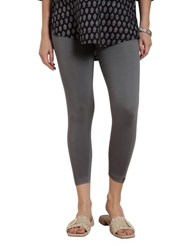 TWIN BIRDS Viscose Elastane Stretch Leggings for Women | Mid Rise Skinny Fit, High Ankle & 7/8 Cropped Length Active Legging