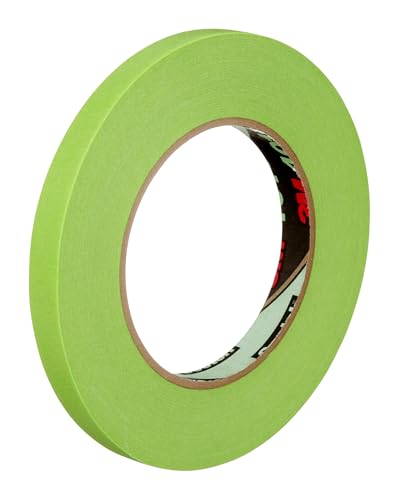 Image of 3M High Performance Green Masking Tape 401+, 12 mm x 55 m 6.7 mil, 1 Roll | Strong Holding Power for Automotive, Specialty Vehicle and Industrial Markets