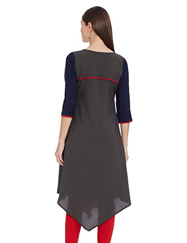 Image of Women's Crepe a-line Kurta (ALC4024 Grey x-Small)