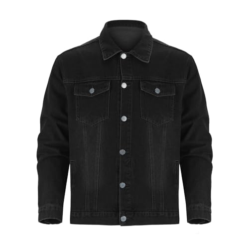 Veste en jean pour hommes coupe cropped avec poche de poitrine légère et pratique